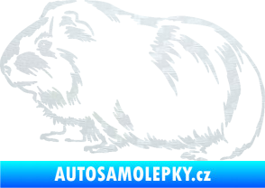 Samolepka Morče 002 levá 3D karbon bílý