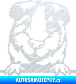 Samolepka Morče 004 levá 3D karbon bílý