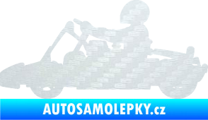 Samolepka Motokára 001 levá 3D karbon bílý