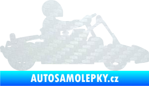 Samolepka Motokára 001 pravá 3D karbon bílý