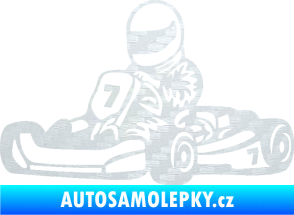 Samolepka Motokára 002 levá 3D karbon bílý