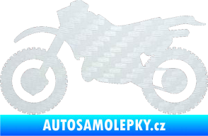 Samolepka Motorka 003 levá 3D karbon bílý