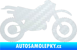 Samolepka Motorka 003 pravá 3D karbon bílý