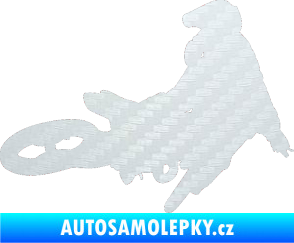 Samolepka Motorka 028 pravá motokros 3D karbon bílý