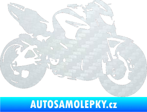 Samolepka Motorka 041 pravá road racing 3D karbon bílý