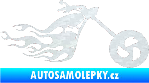 Samolepka Motorka 042 pravá plameny 3D karbon bílý