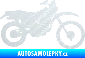 Samolepka Motorka 046 pravá 3D karbon bílý
