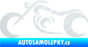 Samolepka Motorka 057 levá obrys 3D karbon bílý
