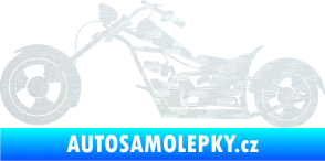 Samolepka Motorka chopper 001 levá 3D karbon bílý