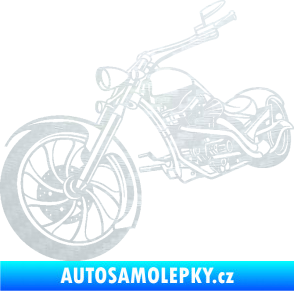 Samolepka Motorka chopper 002 levá 3D karbon bílý