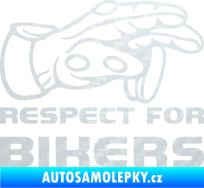 Samolepka Motorkář 014 pravá respect for bikers 3D karbon bílý
