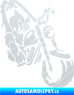 Samolepka Motorkář 015 pravá harley 3D karbon bílý