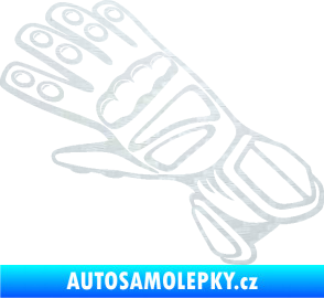 Samolepka Motorkářské rukavice 002 levá 3D karbon bílý