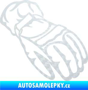 Samolepka Motorkářské rukavice 003 pravá 3D karbon bílý