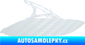 Samolepka Motorový člun 001 pravá 3D karbon bílý