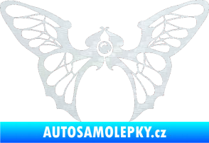 Samolepka Motýl 001 levá 3D karbon bílý