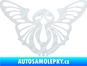 Samolepka Motýl 002 pravá 3D karbon bílý