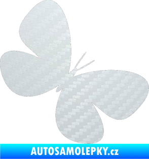 Samolepka Motýl 005 pravá 3D karbon bílý