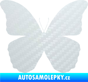 Samolepka Motýl 006 3D karbon bílý