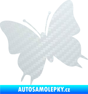 Samolepka Motýl 007 levá 3D karbon bílý
