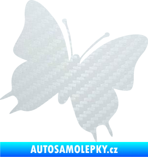 Samolepka Motýl 007 pravá 3D karbon bílý