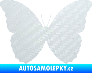 Samolepka Motýl 008 3D karbon bílý
