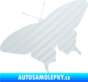 Samolepka Motýl 010 levá 3D karbon bílý