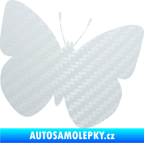 Samolepka Motýl 011 pravá 3D karbon bílý