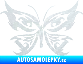 Samolepka Motýl 012 3D karbon bílý