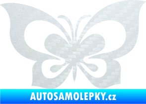 Samolepka Motýl 013 3D karbon bílý
