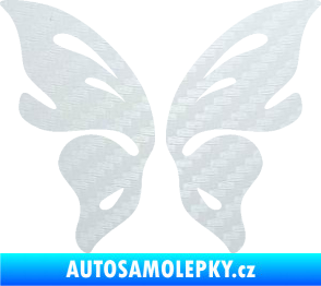 Samolepka Motýl 018 3D karbon bílý