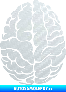 Samolepka Mozek 001 levá 3D karbon bílý