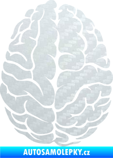 Samolepka Mozek 001 pravá 3D karbon bílý