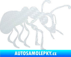 Samolepka Mravenec 001 pravá 3D karbon bílý