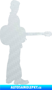 Samolepka Music 003 pravá hráč na kytaru 3D karbon bílý