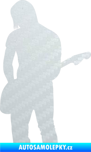 Samolepka Music 005 levá hráč na kytaru 3D karbon bílý