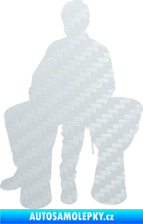 Samolepka Music 015 levá hráč na bubny 3D karbon bílý