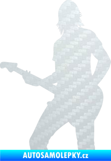 Samolepka Music 019 levá hráč na kytaru 3D karbon bílý