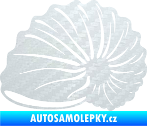 Samolepka Mušle 002 levá ulita 3D karbon bílý