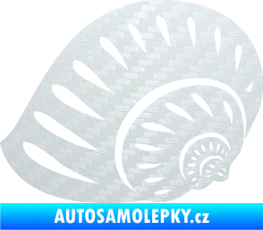 Samolepka Mušle 004 levá ulita 3D karbon bílý