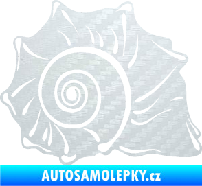 Samolepka Mušle pravá ulita 3D karbon bílý