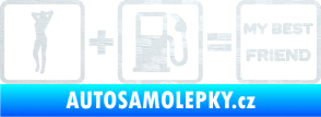 Samolepka My best friend  3D karbon bílý