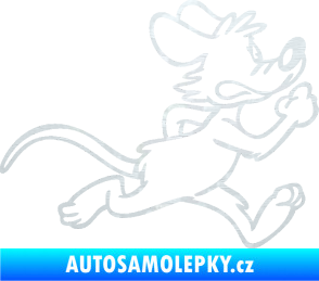 Samolepka Myš 001 pravá sprintuje 3D karbon bílý