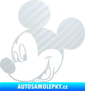 Samolepka Myšák Mickey 001 levá 3D karbon bílý