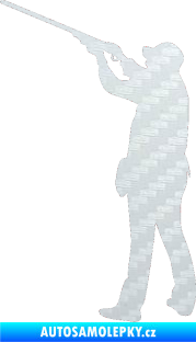 Samolepka Myslivec 001 levá 3D karbon bílý