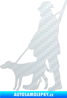 Samolepka Myslivec 002 levá 3D karbon bílý