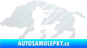 Samolepka Myslivost 006 levá divoké prase 3D karbon bílý