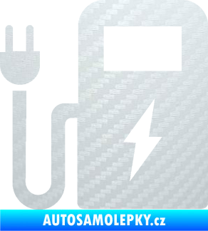 Samolepka Nabíjecí stanice 001 levá elektromobil charge 3D karbon bílý