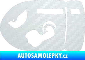 Samolepka Náboj 001 levá 3D karbon bílý