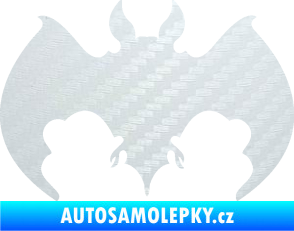 Samolepka Netopýr 002 3D karbon bílý